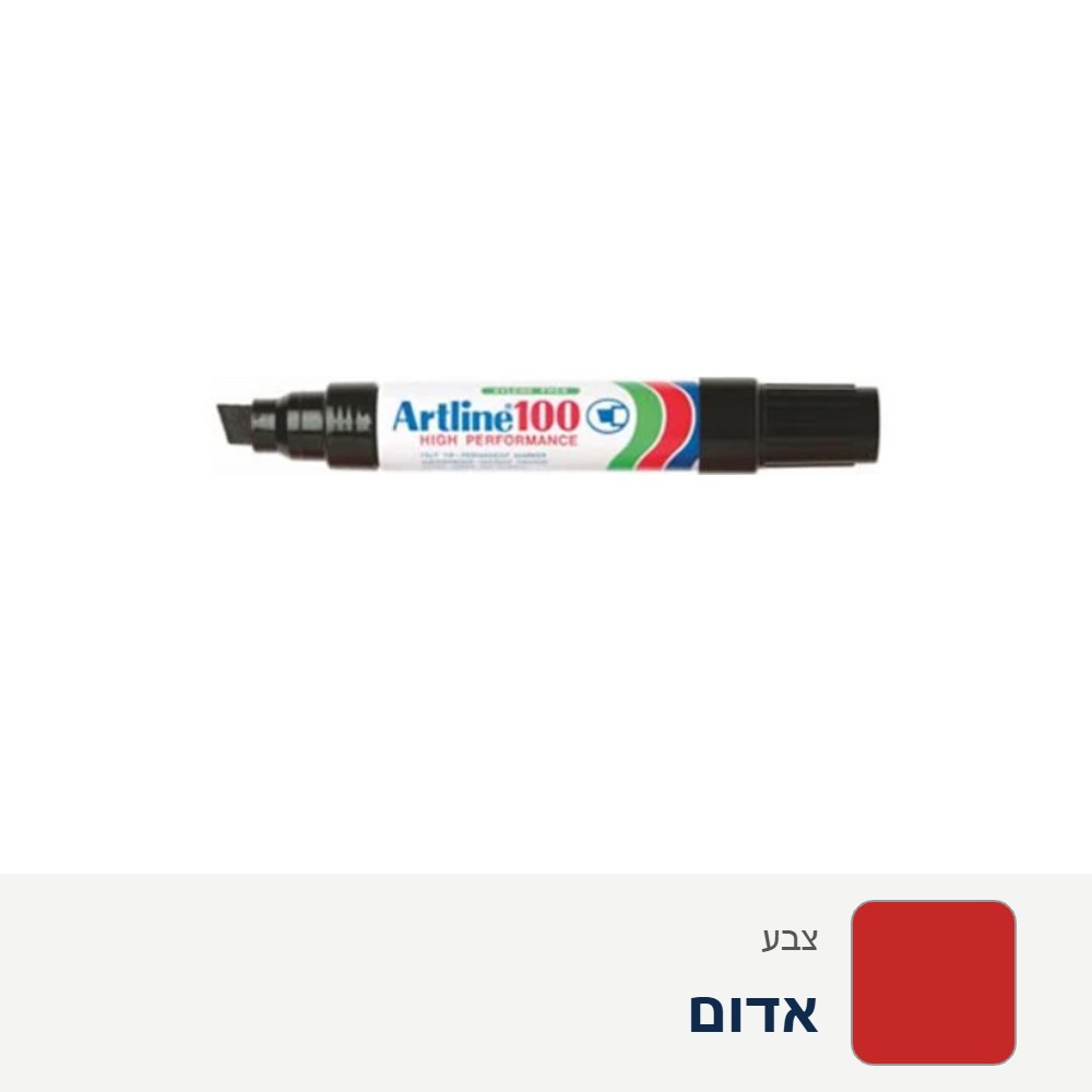 טוש פרמננטי עבה ארטליין ARTLINE 100 ראש קטום – אדום
